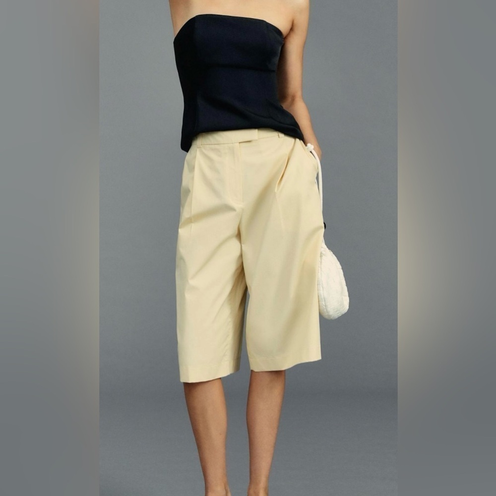 Anthropologie Exquise Cropped Pleated Trousers - Picture 2 of 10